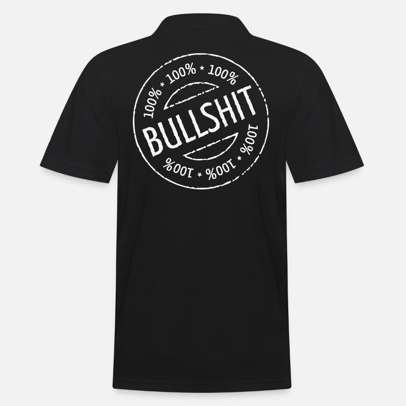 100% Bullshit Stamp (Stempel / White) - Männer Poloshirt - Schwarz