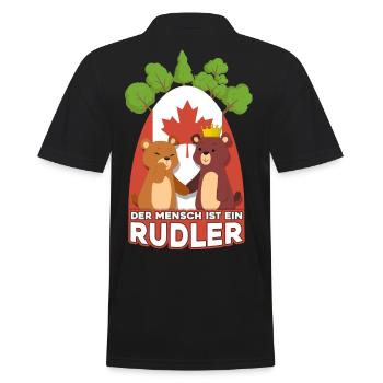 Der Mensch ist ein Rudler -Canada Survival Spaß - Männer Poloshirt - Schwarz - Hinten - Kai (181cm)