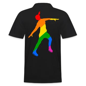 Magie arc-en-ciel sur lames : Élégante princesse des glaces - Polo Homme - noir - Dos - Kai (181cm)