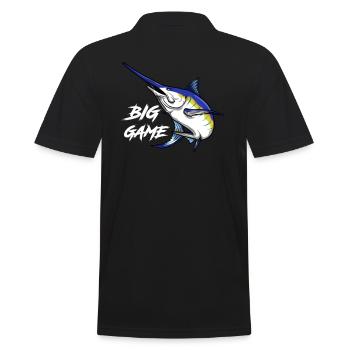 Big Game Fishing - Men's Polo Shirt - black - Back - Kai (181cm)