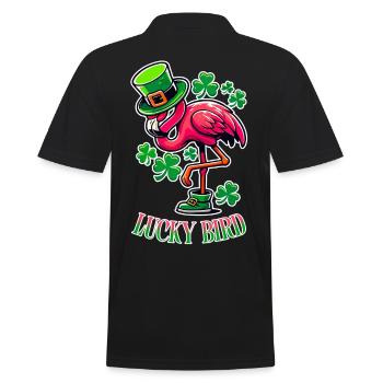 Oiseau chanceux – Flamant rose de la Saint-Patrick - Polo Homme - noir - Dos - Kai (181cm)