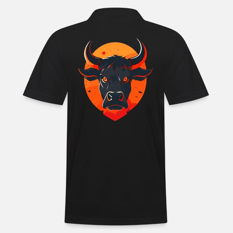BulleStier Büffel - Männer Poloshirt - Schwarz