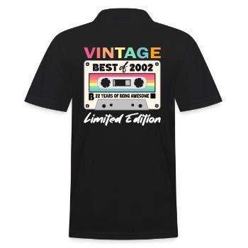 Best of 2002 - zum 22. Geburtstag Limited Edition - Männer Poloshirt - Schwarz - Hinten - Kai (181cm)