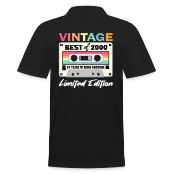 Best of 2000 - zum 24. Geburtstag Limited Edition - Männer Poloshirt - Schwarz - Hinten - Kai (181cm)
