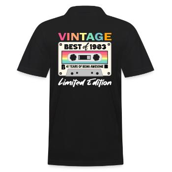 Best of 1983 - zum 41. Geburtstag Limited Edition - Männer Poloshirt - Schwarz - Hinten - Kai (181cm)