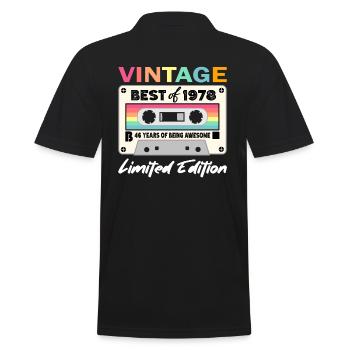 Best of 1978 - 46th Birthday Limited Edition - Men's Polo Shirt - black - Back - Kai (181cm)