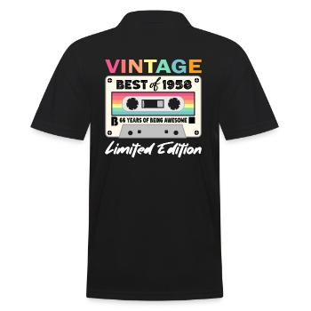 Best of 1958 - zum 66. Geburtstag Limited Edition - Männer Poloshirt - Schwarz - Hinten - Kai (181cm)