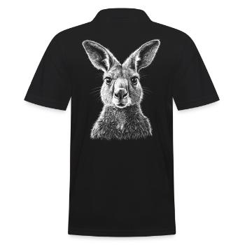 Portrait de kangourou Australie Animaux kangourou - Polo Homme - noir - Dos - Kai (181cm)