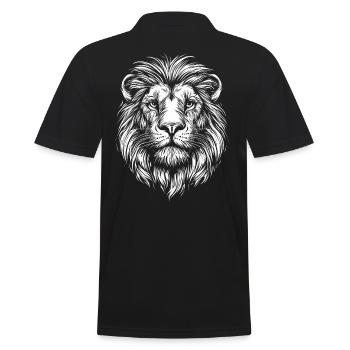 Portrait de lion, faune, Afrique, animaux - Polo Homme - noir - Dos - Kai (181cm)