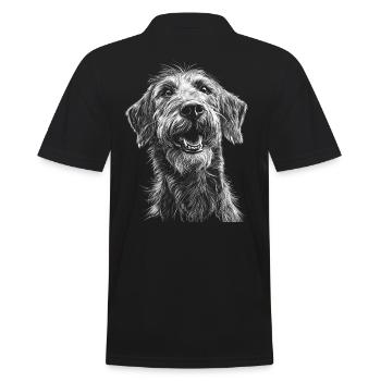 Irish Wolfhound Portrait Hunde Hund Wolfshund - Männer Poloshirt - Schwarz - Hinten - Kai (181cm)