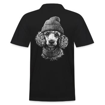 Caniche Caniche Chapeau Chien Chien Caniche miniature - Polo Homme - noir - Dos - Kai (181cm)