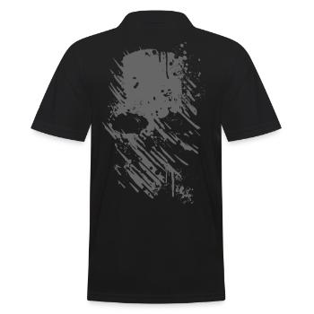 2reborn SKULL HEAD Bones Skelett Army Navy Soldier - Männer Poloshirt - Schwarz - Hinten - Kai (181cm)