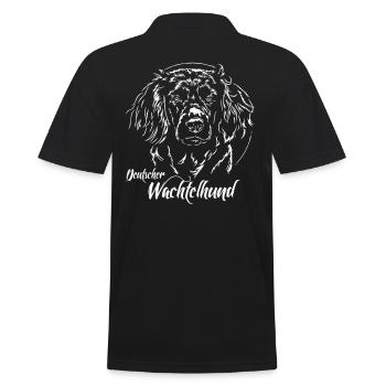 DEUTSCHER WACHTELHUND Jagdhund Wilsigns Jagdhunde - Männer Poloshirt - Schwarz - Hinten - Kai (181cm)