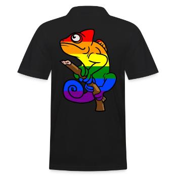 Chameleon LBGT Gay Pride Colorful Summer - Men's Polo Shirt - black - Back - Kai (181cm)