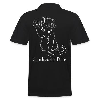 Sprich zu der Pfote Katze Geschenk - Männer Poloshirt - Schwarz - Hinten - Kai (181cm)