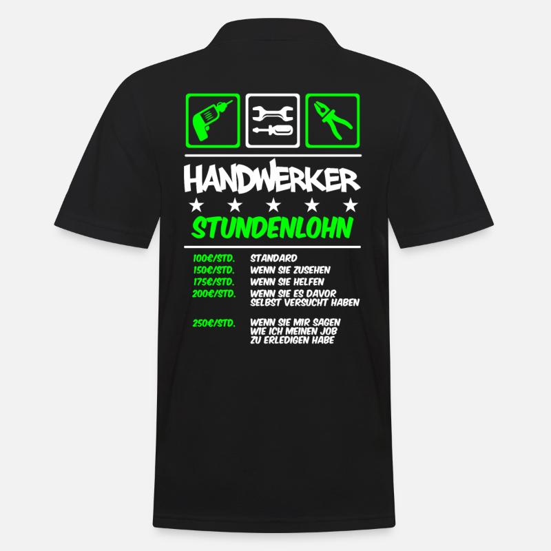 Handwerker Stundenlohn - Männer Poloshirt - Schwarz