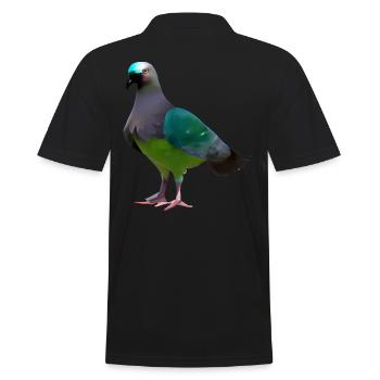 Illustration de pigeon grue - Polo Homme - noir - Dos - Kai (181cm)