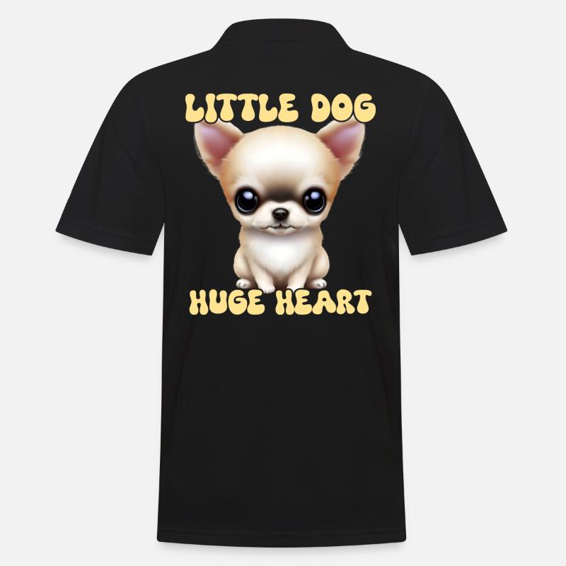 Kleiner Chihuahua mit großem Herzen - Männer Poloshirt - Schwarz