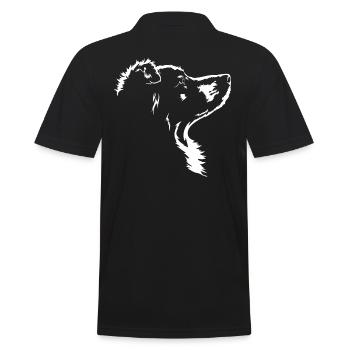 Australian Shepherd Dogs Aussie Dog Wilsigns - Men's Polo Shirt - black - Back - Kai (181cm)