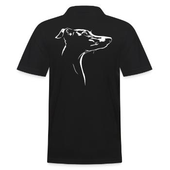 Italian Greyhound Silhouette Dogs Wilsigns - Men's Polo Shirt - black - Back - Kai (181cm)