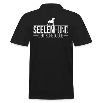 DEUTSCHE DOGGE Seelenhund - Männer Poloshirt - Schwarz - Hinten - Kai (181cm)