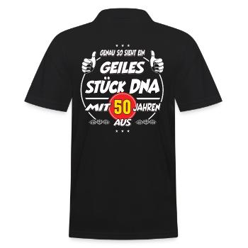 50 Jahre Geburtstag Geiles Stück DNA Geschenk - Männer Poloshirt - Schwarz - Hinten - Kai (181cm)