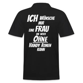 suche echte Frau - Männer Poloshirt - Schwarz - Hinten - Kai (181cm)