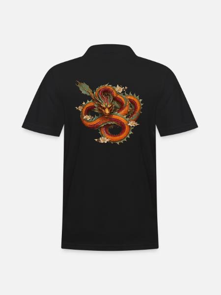 Red Dragon - Men's Polo Shirt - black