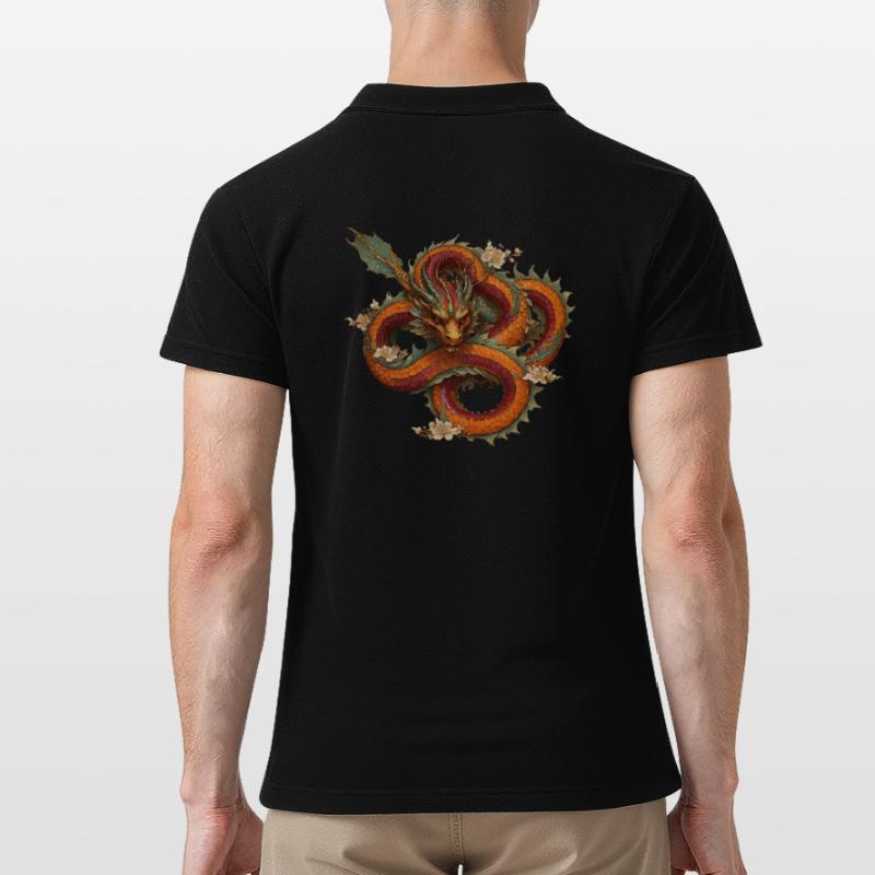 Roter Drache Männer Poloshirt