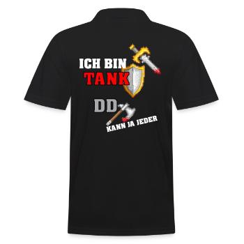 mmorpg tank onlinegame gamer nerd - Männer Poloshirt - Schwarz - Hinten - Kai (181cm)