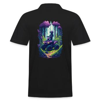 Quad Offroad Cartoon Motocross Motorsport - Men's Polo Shirt - black - Back - Kai (181cm)