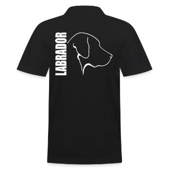 LABRADOR profile Labbi dog dogs Wilsigns - Men's Polo Shirt - black - Back - Kai (181cm)