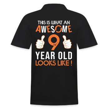 anniversaire 9 ANS awesome cadeau 9 ans - Polo Homme - noir - Dos - Kai (181cm)