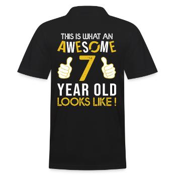 birthday 7 year awesome gift boy 7 years - Men's Polo Shirt - black - Back - Kai (181cm)