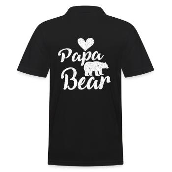 Papa Bear Partnerlook für Eltern und Baby - Männer Poloshirt - Schwarz - Hinten - Kai (181cm)