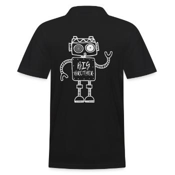 Robot brother dancing siblings big brother - Men's Polo Shirt - black - Back - Kai (181cm)
