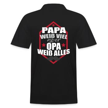Funny daddy grandpa gift - Men's Polo Shirt - black - Back - Kai (181cm)