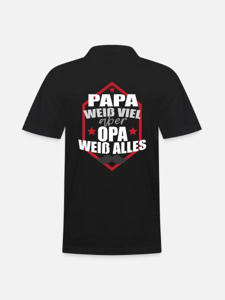 Funny daddy grandpa gift - Men's Polo Shirt - black