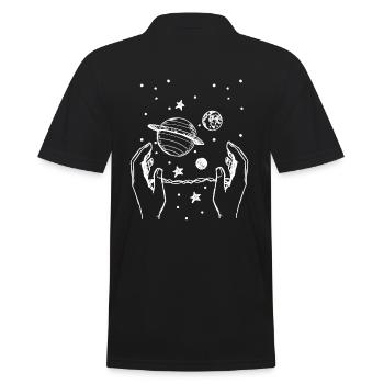 Hand reaches over the universe - Men's Polo Shirt - black - Back - Kai (181cm)