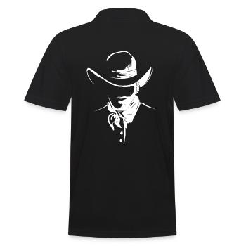 Cowboy avec chapeau occidental - Polo Homme - noir - Dos - Kai (181cm)