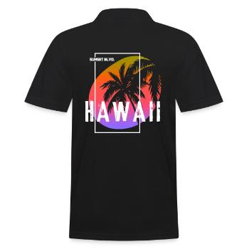 Hawaii Sunset Blvd Summer Palm Trees - Men's Polo Shirt - black - Back - Kai (181cm)