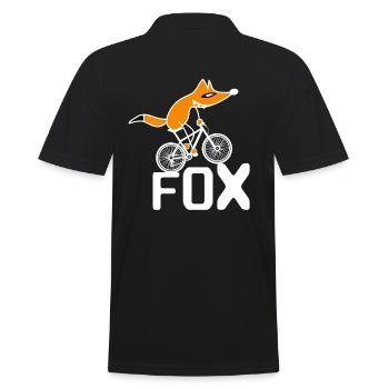 Clever Fox drives Bike Fox on BMX - Men's Polo Shirt - black - Back - Kai (181cm)