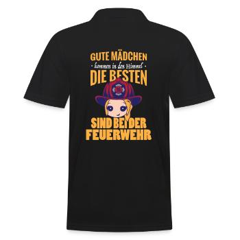 Besten Mädchen bei der Feuerwehr - Männer Poloshirt - Schwarz - Hinten - Kai (181cm)