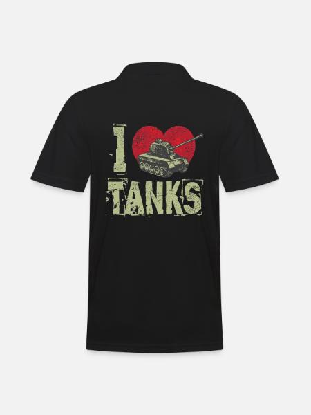 Panzer i love tanks - Men's Polo Shirt - black