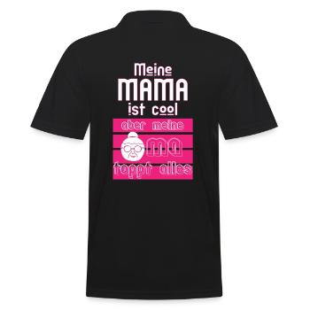 Coole Mama, Oma toppt alles - Männer Poloshirt - Schwarz - Hinten - Kai (181cm)