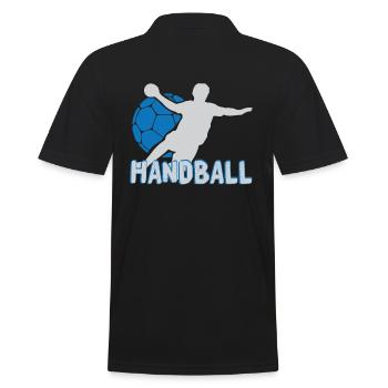 Handball Handballer Sprungwurf Geschenk - Männer Poloshirt - Schwarz - Hinten - Kai (181cm)
