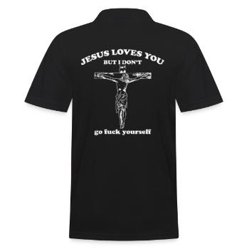 Jesus Loves you but i don’t Fuck You Proverbes - Polo Homme - noir - Dos - Kai (181cm)