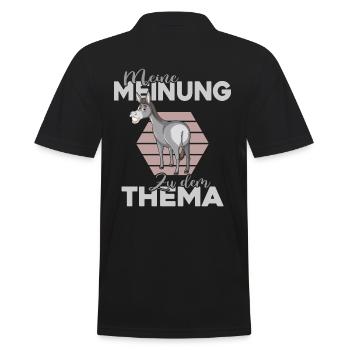 Esel sagt seine Meinung Null-Bock-Statement - Männer Poloshirt - Schwarz - Hinten - Kai (181cm)