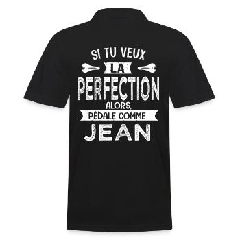 jean si tu veux la perfection à vélo cycliste - Polo Homme - noir - Dos - Kai (181cm)