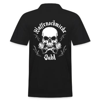 Waffenschmiede Suhl - Simson - 2Takter - Männer Poloshirt - Schwarz - Hinten - Kai (181cm)